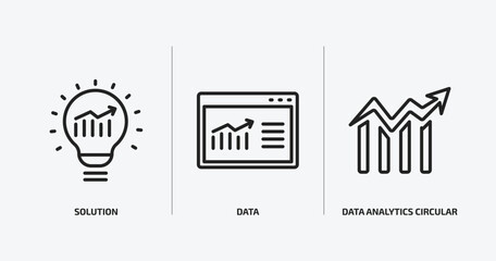 Poster - business and analytics outline icons set. business and analytics icons such as solution, data, data analytics circular vector. can be used web and mobile.