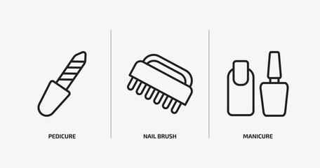 Aufkleber - beauty outline icons set. beauty icons such as pedicure, nail brush, manicure vector. can be used web and mobile.