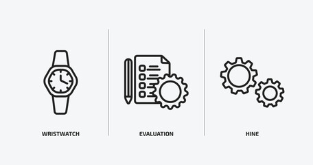 Poster - artificial intellegence outline icons set. artificial intellegence icons such as wristwatch, evaluation, hine vector. can be used web and mobile.