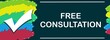 © ileezhun - Free Consultation Colorful Element Tick Mark Blue Text Horizontal