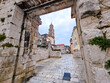 View through an entrance in Diocletian's Palace in Split, Croatia