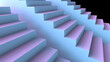 © Rollingcat - 3D illustration of stair podium. Three staircases with different heights.