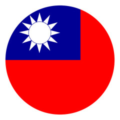 Canvas Print - Flag of Taiwan round. Taiwan flag in circle	