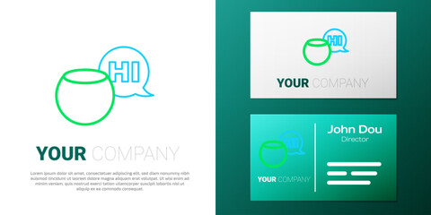 Poster - Line Voice assistant icon isolated on white background. Voice control user interface smart speaker. Colorful outline concept. Vector