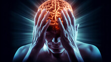Human Brain Neurology Burning Head And Stress, Headace, Migraines With Strong Emotinal Impact