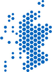 hexagon shape of scothland map.