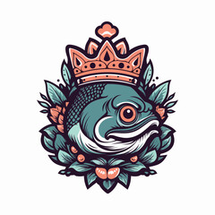  A beautiful fish surrounded by flowers in a logo illustration, perfect for a nature-inspired brand Generative AI