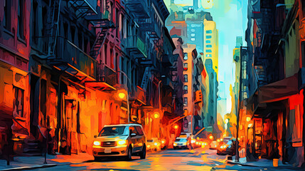 Naklejka na meble Vibrant Street Scene