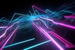© AKKA - abstract futuristic background with pink blue glowing neon moving high speed wave lines and bokeh lights. Data transfer concept Fantastic wallpaper, Ai Generative