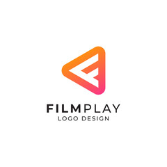 Poster - letter F and playbutton logo design