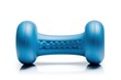 Blue plastic or rubber dog chew toy, a durable and entertaining item for canine playtime and dental health, isolated on a white background, generative ai