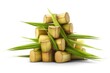 Fresh sugar cane, raw and unprocessed, a natural source of sweetener and nutrients, isolated on a white background, generative ai