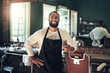 © Jeff Bergen/peopleimages.com - Barber shop, hair clipper and black man portrait of an entrepreneur with a smile. Salon, professional worker and male person face with happiness and proud from small business and beauty parlor