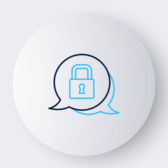 Sticker - Line Lock icon isolated on white background. Padlock sign. Security, safety, protection, privacy concept. Colorful outline concept. Vector