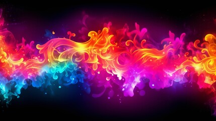 Wall Mural - abstract neon lights for background. generative ai