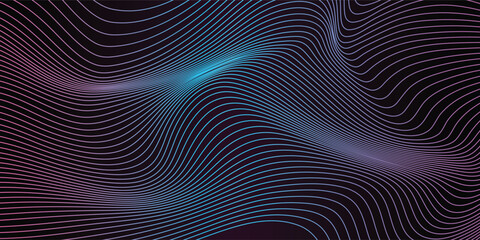 Black abstract background and colorful line