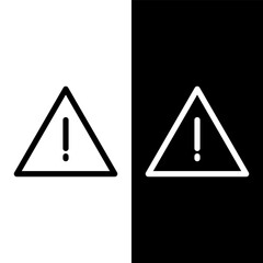 black and white warning icon