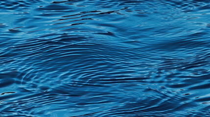 Wall Mural - blue water surface background, realistic illustration with wavy lines, AI 