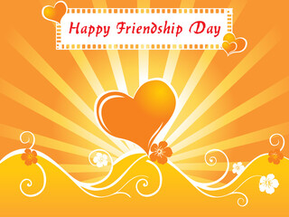 Poster - friendship day series with heart and floral, banner 19