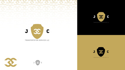 J & C Logo design with patterns