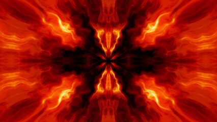 Canvas Print - Burning Symmetrical Twisted Flame Burst