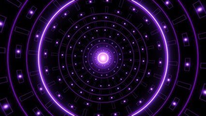 Wall Mural - Glowing purple light Rectangle Tiled Circle background