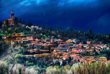 Hilltop Town, Montecastello, Alessandria, Piedmont, Italy