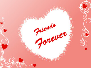 Poster - friendship day series with heart and floral, banner 9