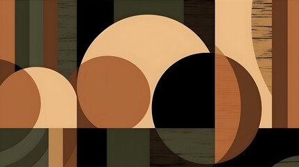 Fototapete - Simple contemporary retro color trendy texture background abstract colorful geometric shape wallpaper and backdrop. Artistic digital art element design material. Generative AI technology.
