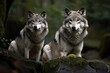 © PapatoniC - Portrait of a Gray wolves in North America forest