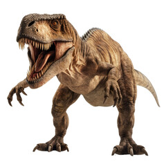 Wall Mural - angry tyrannosaurus isolated on transparent background - generative ai