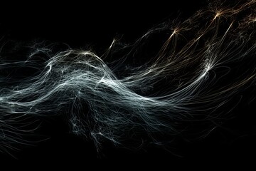 Wall Mural - Abstract energy flow wave isolated on black background made with generative AI