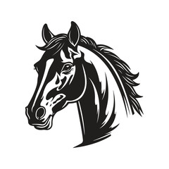 Wall Mural - colt mascot, vintage logo line art concept black and white color, hand drawn illustration