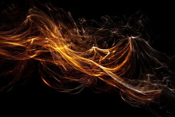 Wall Mural - Abstract luminous energy flow wave isolated on black background made with generative AI