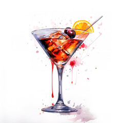 Wall Mural - Watercolor Drink, Ai generated