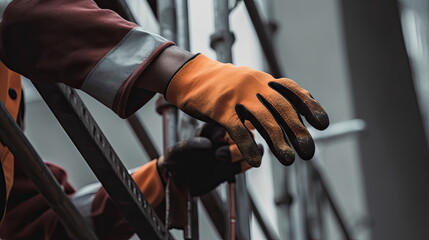 Wall Mural - workers working at heights on buildings