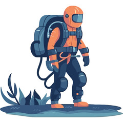 Sticker - Heroes backpack through nature, armed with equipment