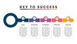 © Pasek Renti - Key to success infographic template. Creative concept with five steps, options and icons.