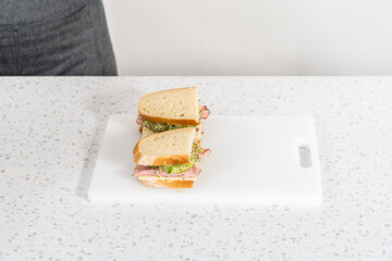 Wall Mural - Ham, Cucumber, and Sprout Sandwich