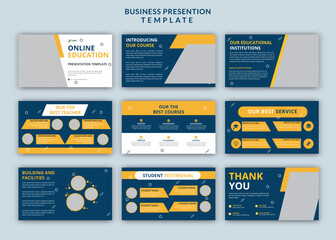 online courses education editable powerpoint presentation slide templates