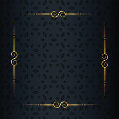 Sticker - traditional golden floral border frame background in indian style