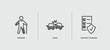 © Abstract - set of insurance and coverage thin line icons. insurance and coverage outline icons included wounded, crash, contract coverage vector.