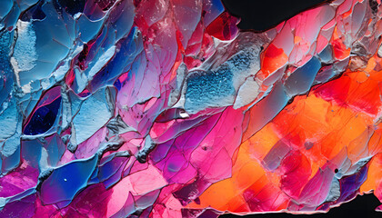Wall Mural - Adipin acid under polarized light texture