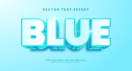 Wall Mural - Blue editable text style effect. Vector text effect with luxury concept