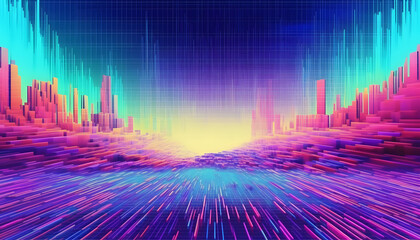 Heavy glitch texture, Futuristic VHS glitch color noise blue pixel artifacts overlay