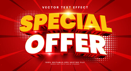Wall Mural - Special offer 3d editable vector text style effect. Vector text effect with luxury concept.