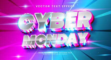 Wall Mural - Cyber monday 3d editable vector text style effect. Vector text effect with luxury concept.