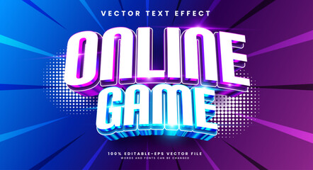 Wall Mural - Online game 3d editable vector text style effect. Vector text effect with luxury concept.