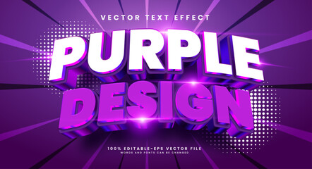 Wall Mural - Purple design 3d editable vector text style effect. Vector text effect with luxury concept.