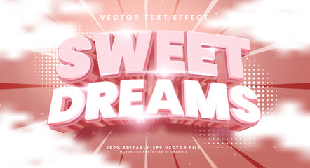 Sweet dream 3d editable vector text style effect. Vector text effect with luxury concept.